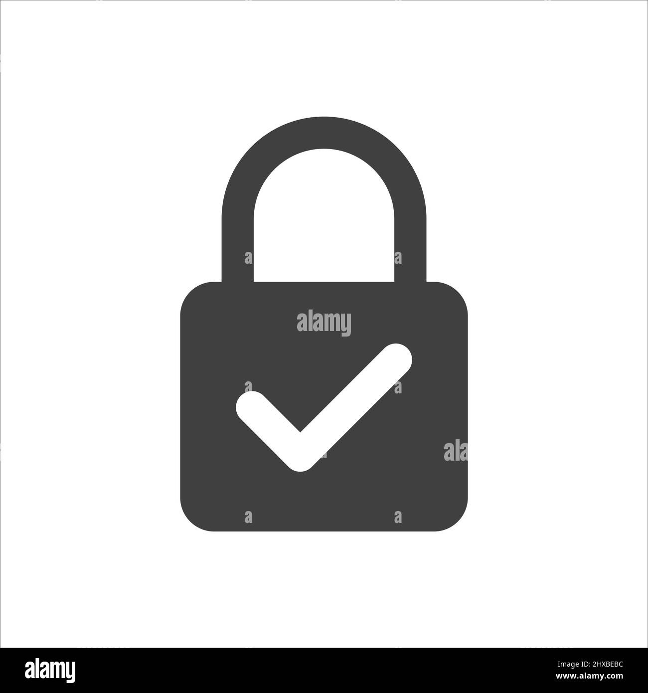 Illustration of a lock icon with a check mark Stock Vector Image & Art ...