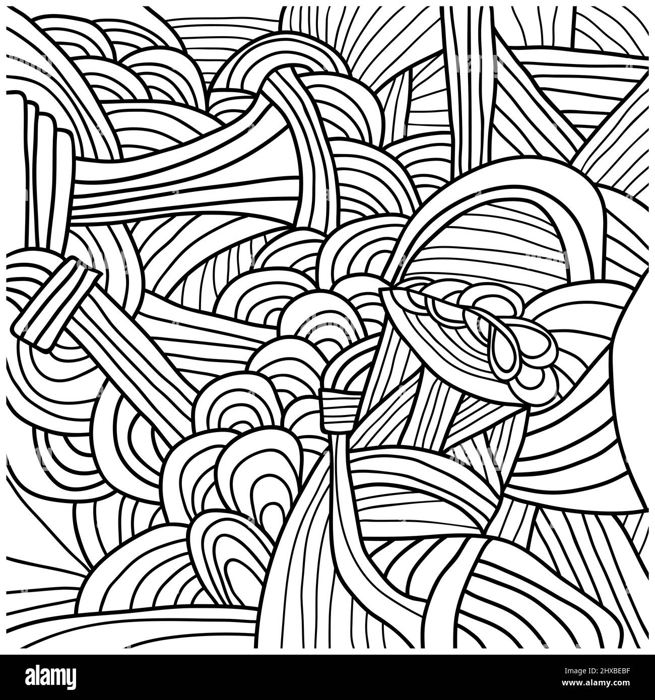 Wave Doodle Line Pattern Pattern with hand-drawn doodle waves and lines Stock Vector Image & Art ...
