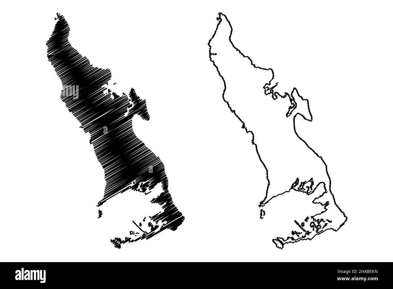 Big Pine Key island (United States of America, Florida, Cenrtal America, Caribbean islands, USA,) map vector illustration, scribble sketch Big Pine Ke Stock Vector