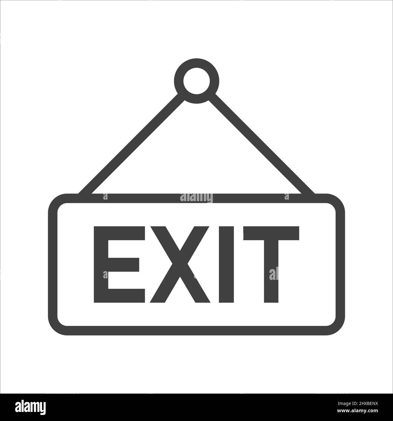 Gray exit sign on white background Stock Vector