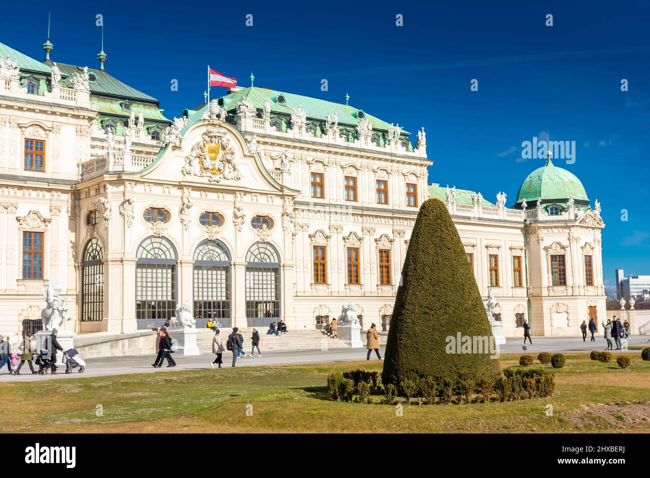 VIENNA, AUSTRIA, 19 FEBRUARY 2022: The upper Belvedere palace Stock ...