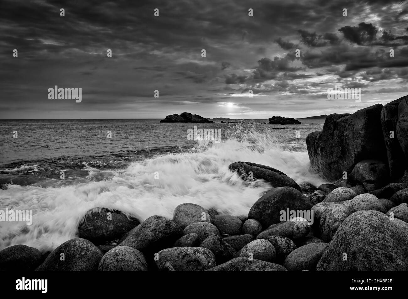 The isles of scilly, mono image Stock Photo
