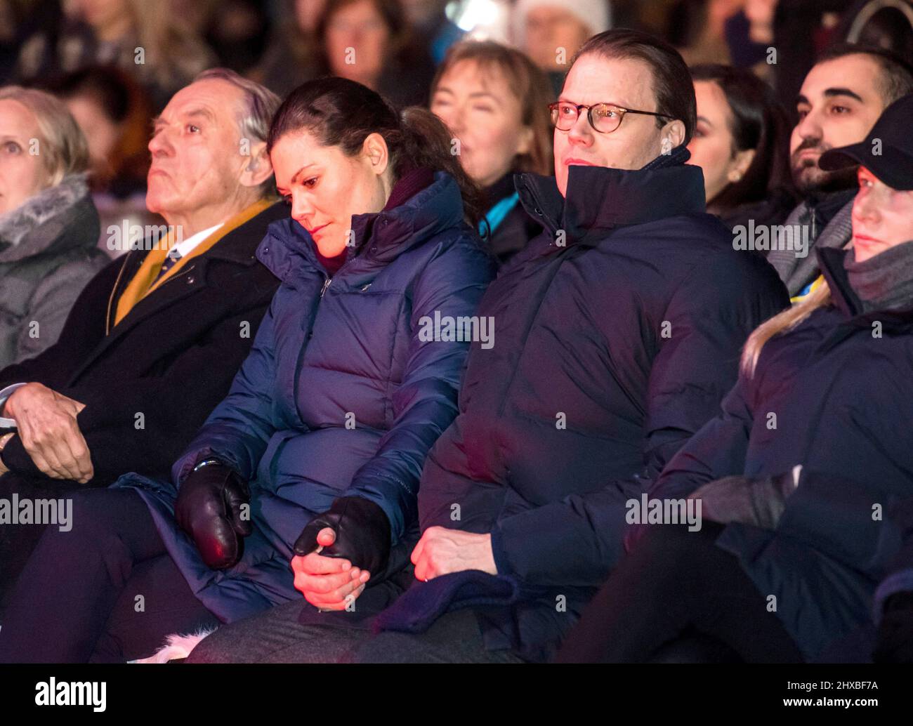 Sweden. 10th Mar, 2022. The Crown Princess Victoria and Prince Daniel  attend 'Sverige samlas och hjalper' (Sweden gathers and helps). Sweden on  March 10, 2022. Aid organizations and guests are raising money