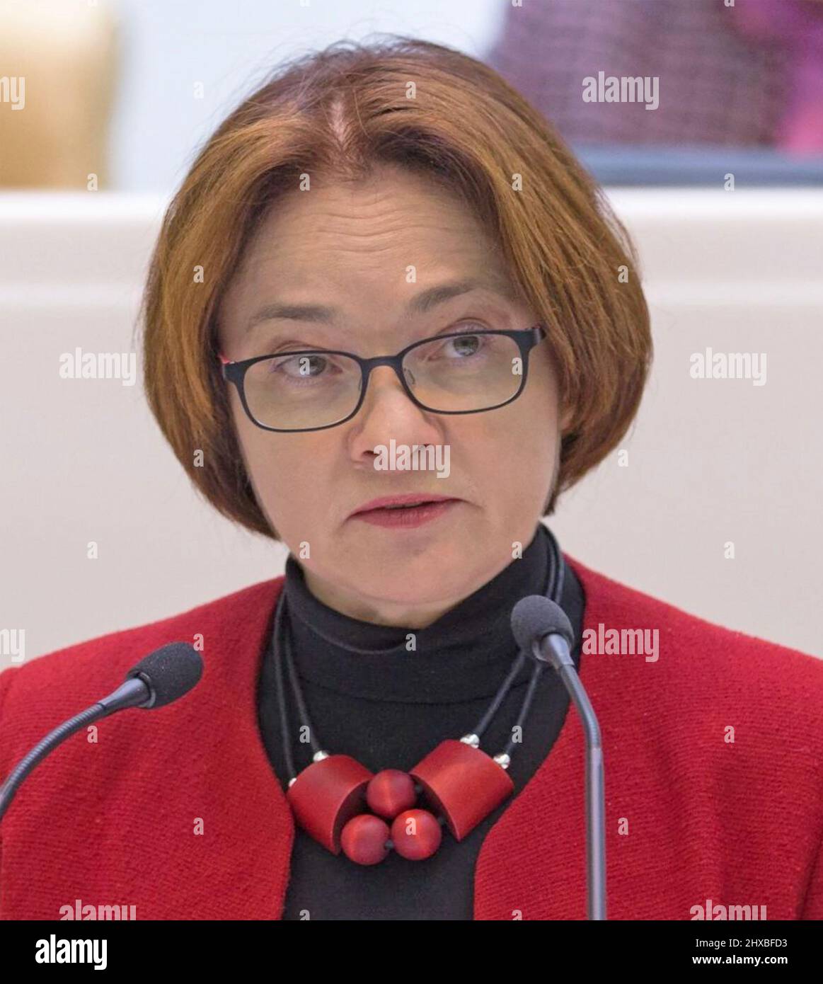 ELVIRA NABIULLINA Chairman Of the Bank of Russia.in a 217 photo. Photo: Russian Federation Council Stock Photo