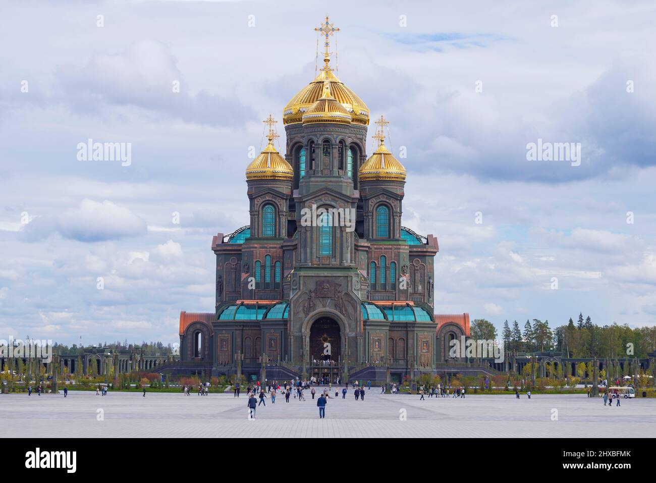 MOSCOW REGION, RUSSIA - AUGUST 27, 2020: The main temple of the Armed Forces of the Russian Federation (Patriarchal Cathedral of the Resurrection of C Stock Photo