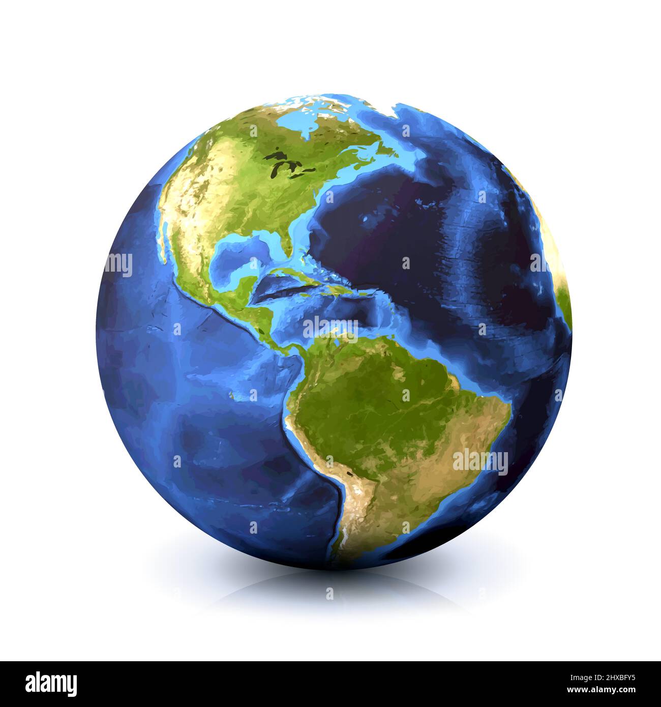 Earth globe illustration isolated on white background. Stock Vector