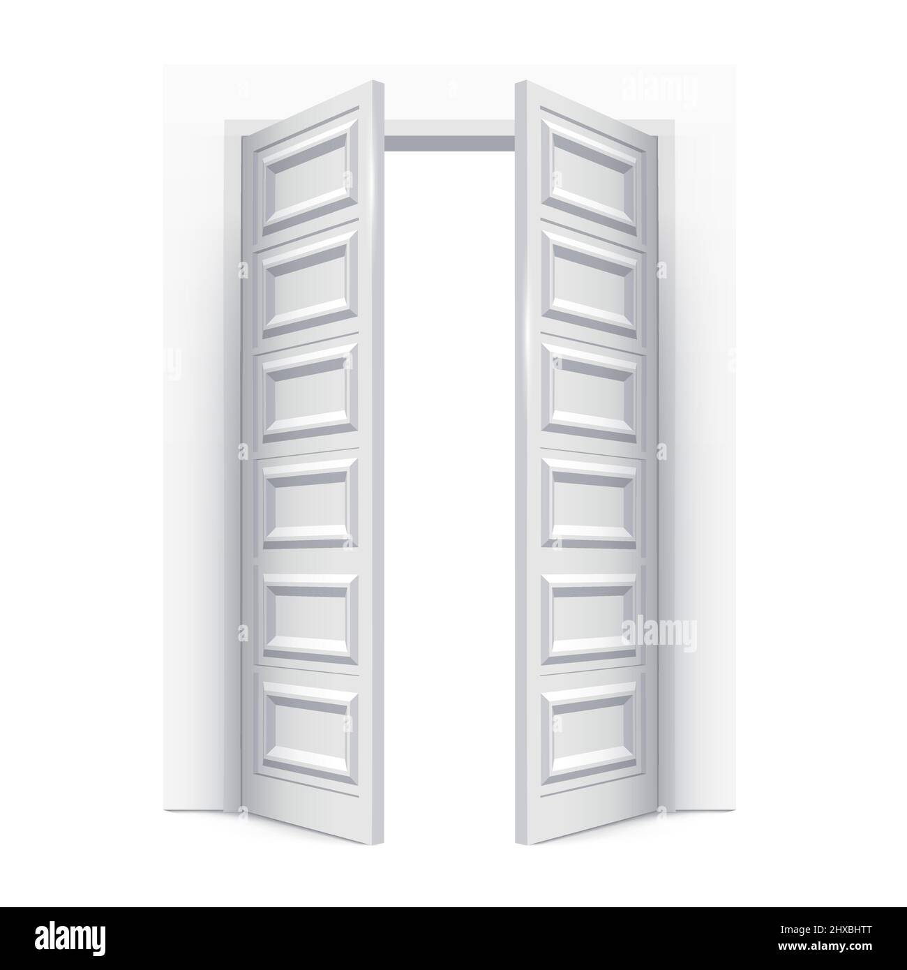 Open door illustration isolated on white background. Stock Vector
