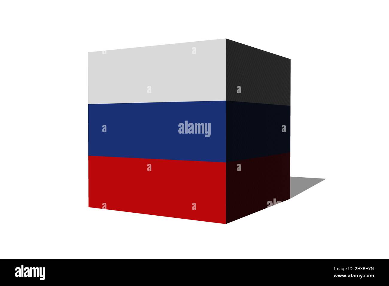 Russia. Flag of Russia. Cube 3D of Russia design. Horizontal design. Illustration of the flag of Russia. Horizontal design. Abstract design. Illustrat Stock Photo
