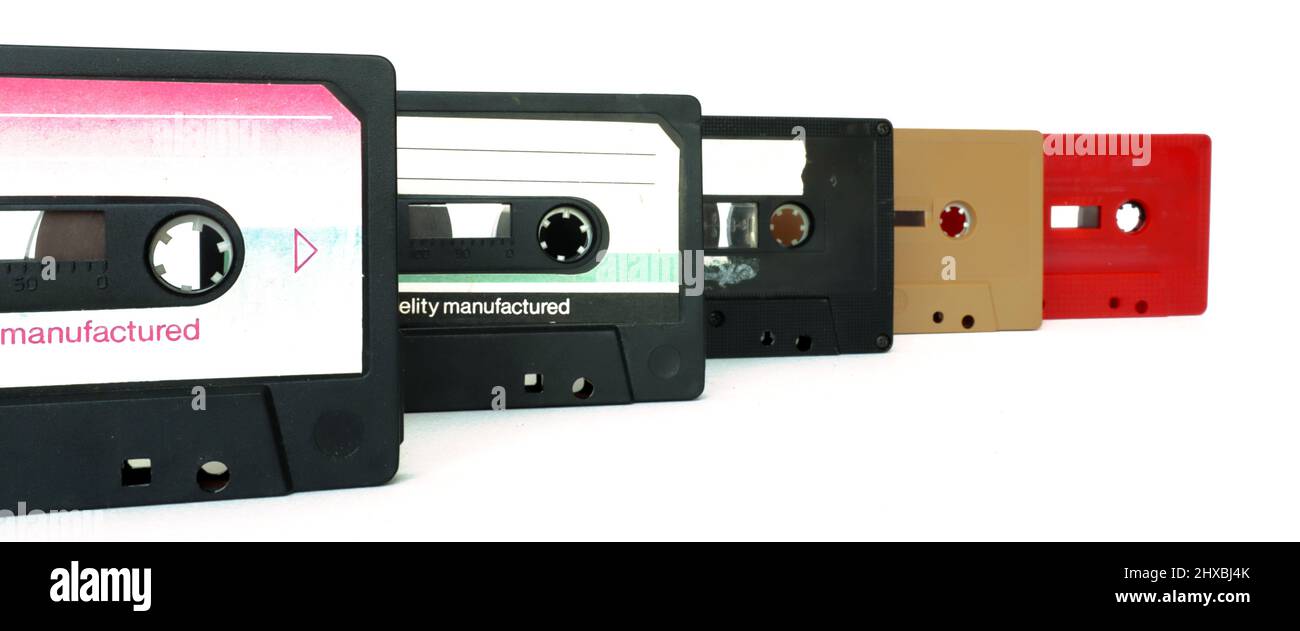 Vintage Cassette tape isolated on a white background Stock Photo - Alamy