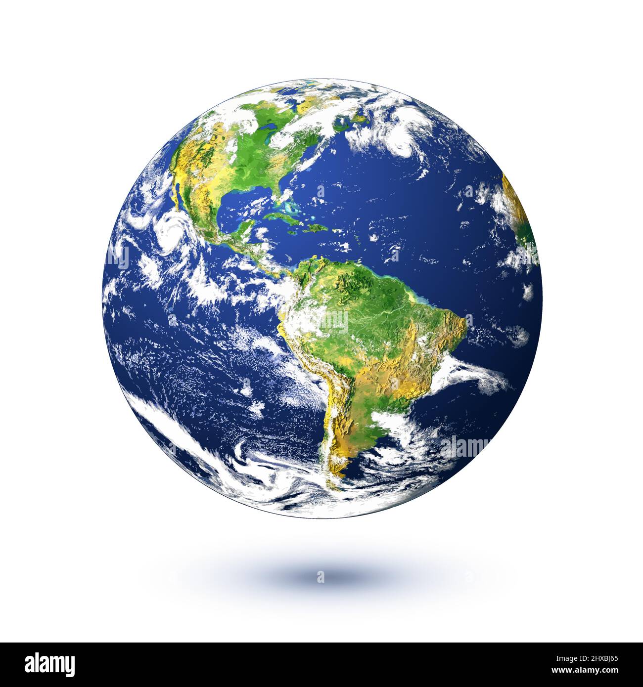 Earth globe illustration isolated on white background. Stock Vector