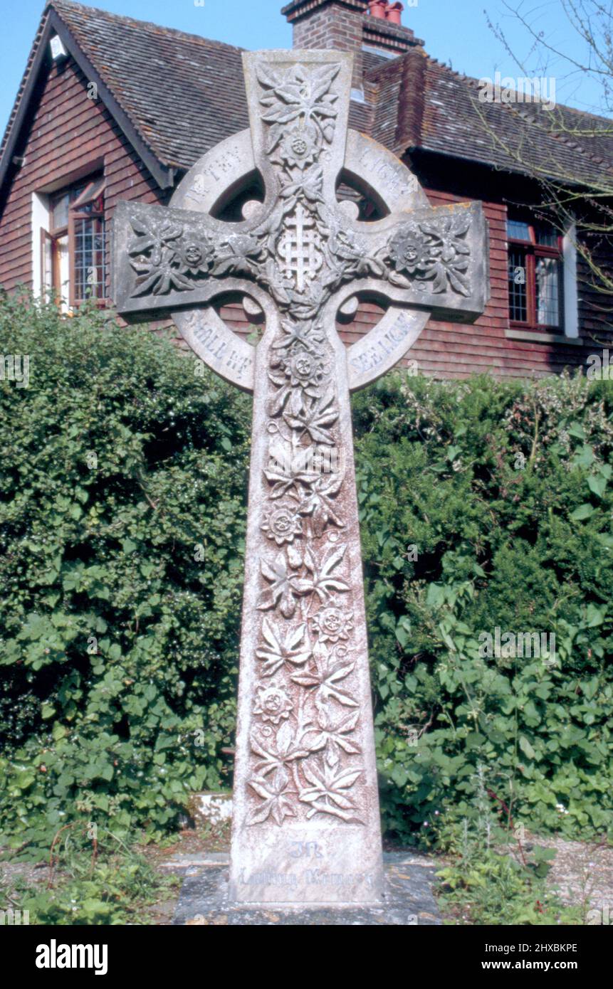 Vintage Ornate Celtic cross gravestone Stock Photo