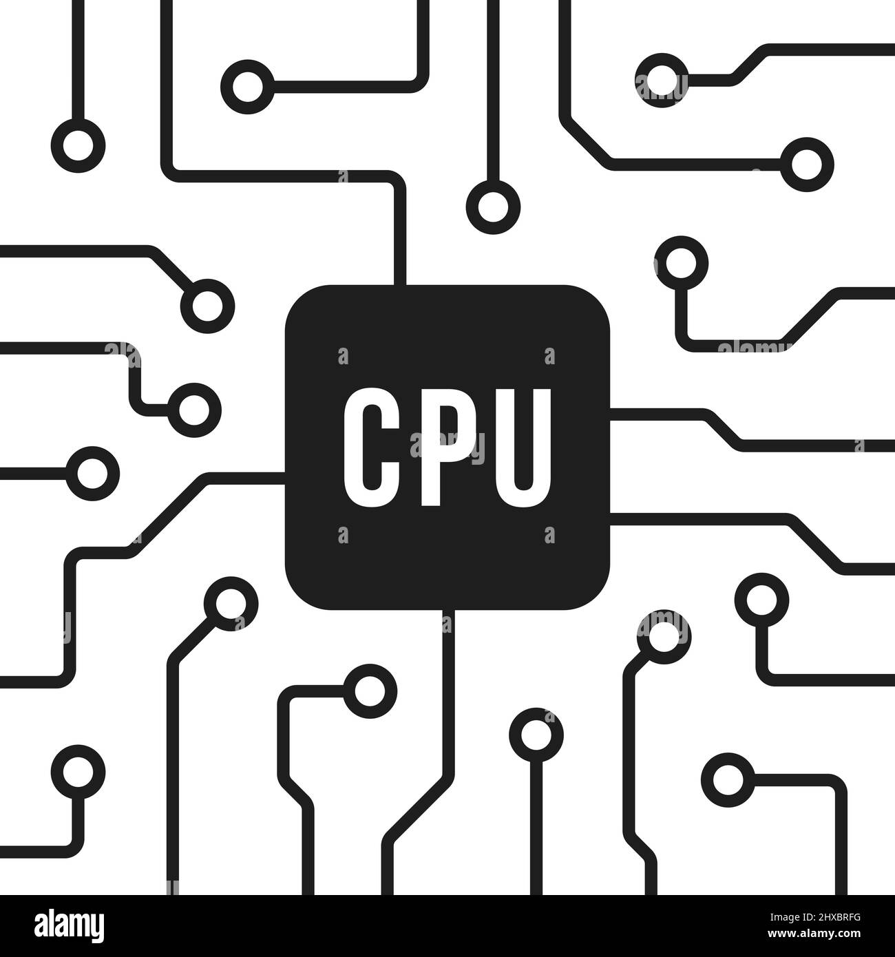 Microchip processing big data Stock Vector Images - Alamy