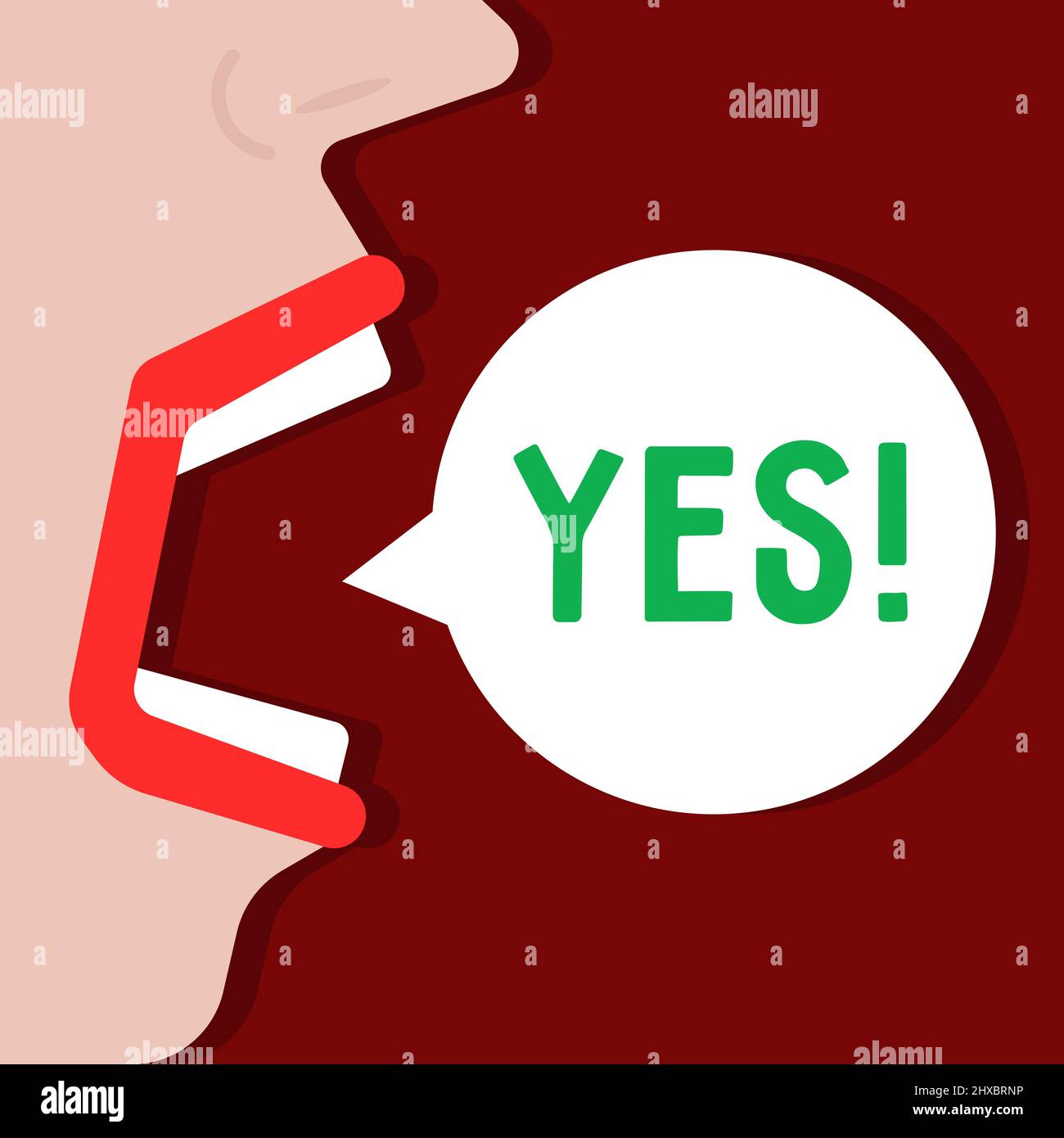 woman says yes word like acceptance Stock Vector Image & Art - Alamy