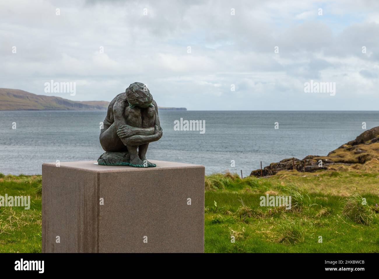 A contemporary sculpture of Frida by Hans Paulie Olsen located in the Skansin fort. Thorshavn, Faroe Islands, Denmark. Stock Photo