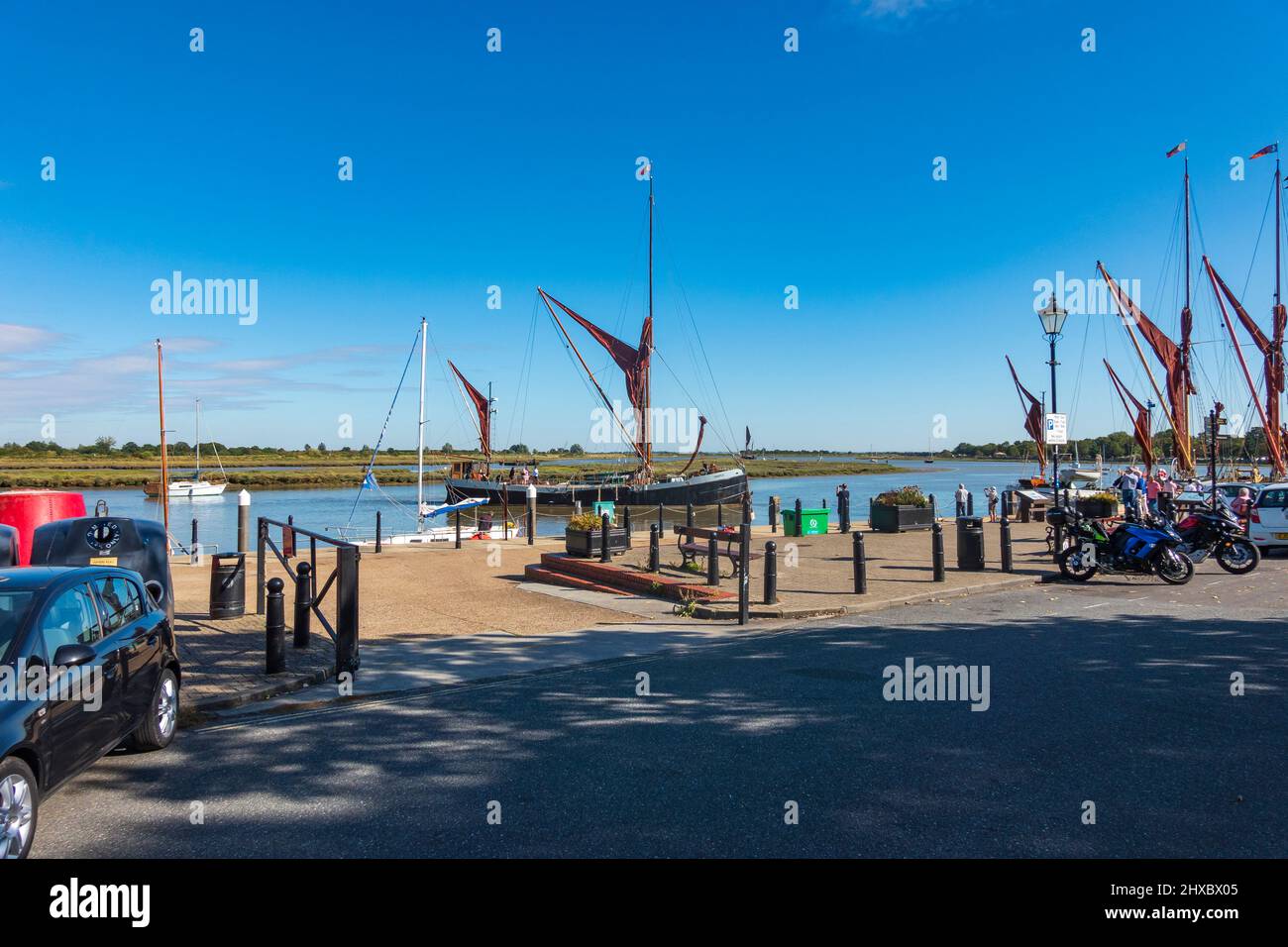 Views of the busy Hythe on the River Chelmer in Maldon, Essex,UK Stock Photo