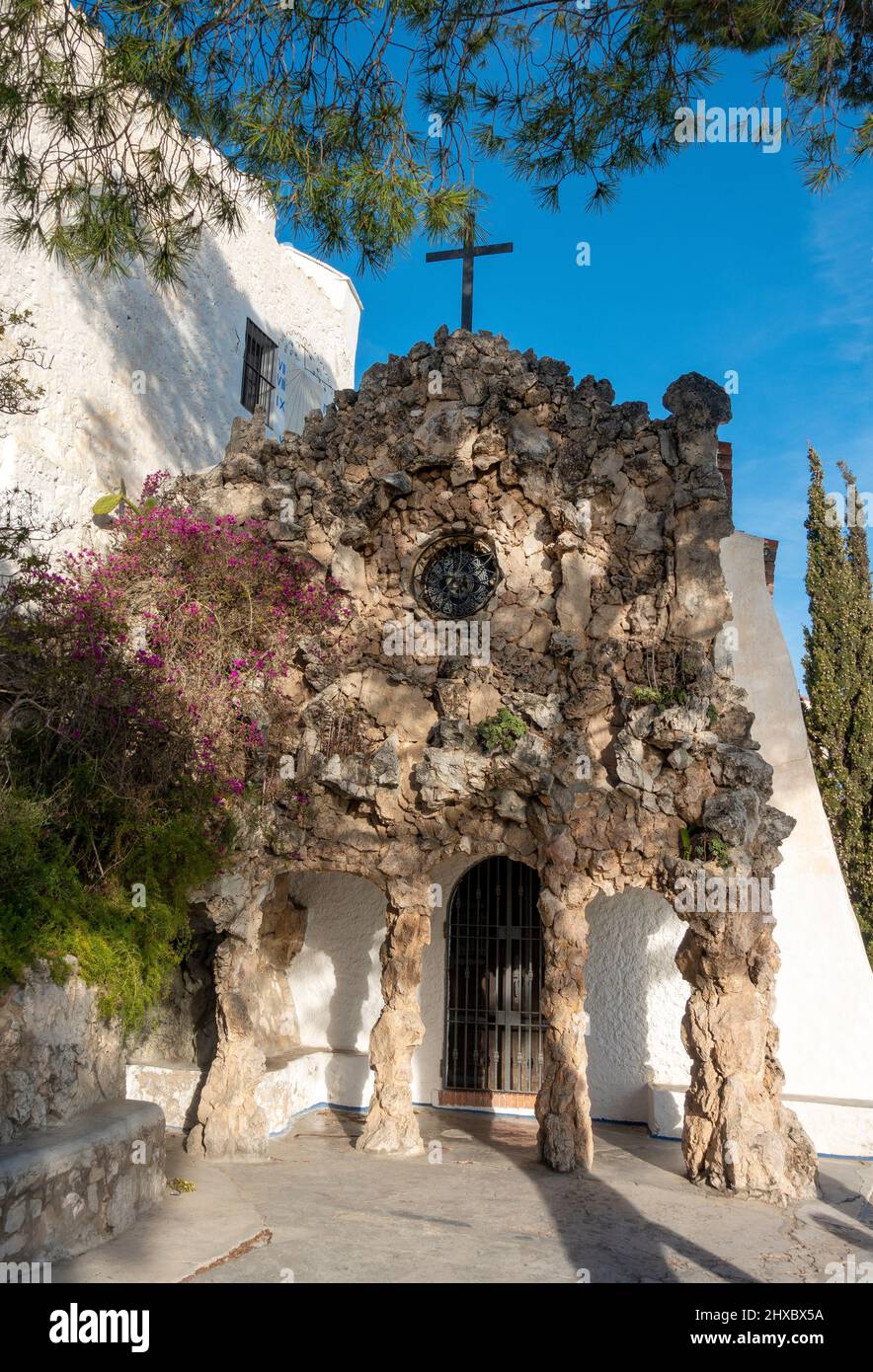 The beautiful Ermita de la Trinidad - The Trinity Chapel in Sitges in the Catalan region of Garraf in the province of Barcelona Stock Photo