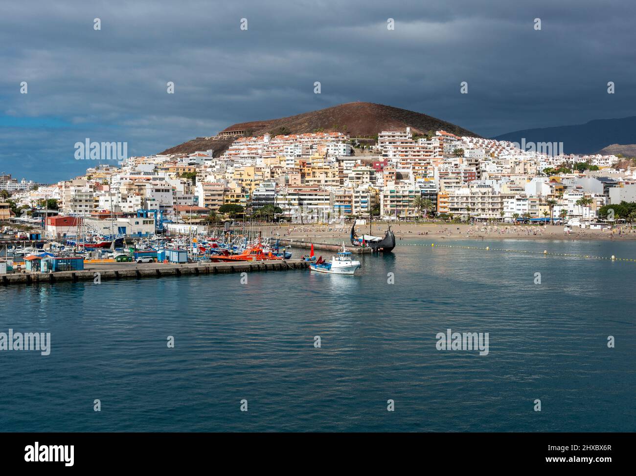 The port town of San Sebastian in La Gomera, Canary Islands, Spain Stock Photo