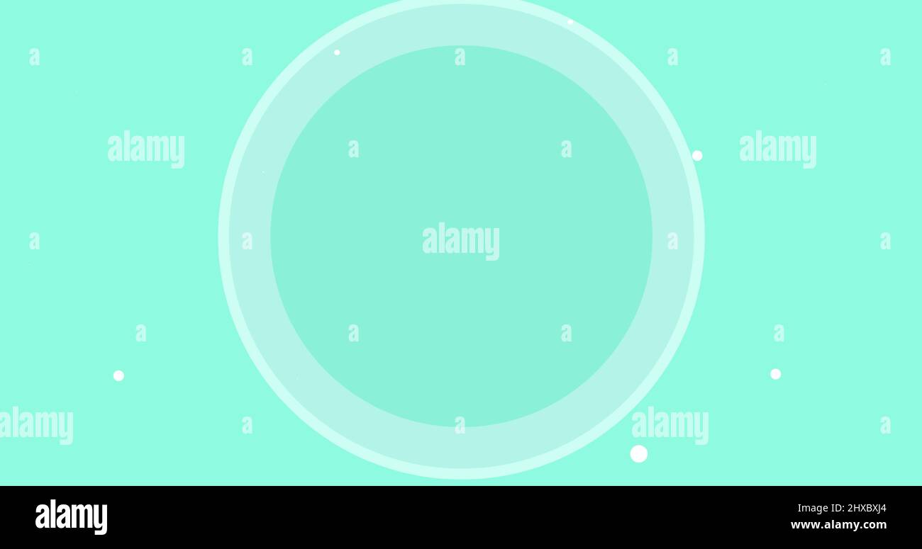 Image of pulsating circle on green background with white dots Stock Photo