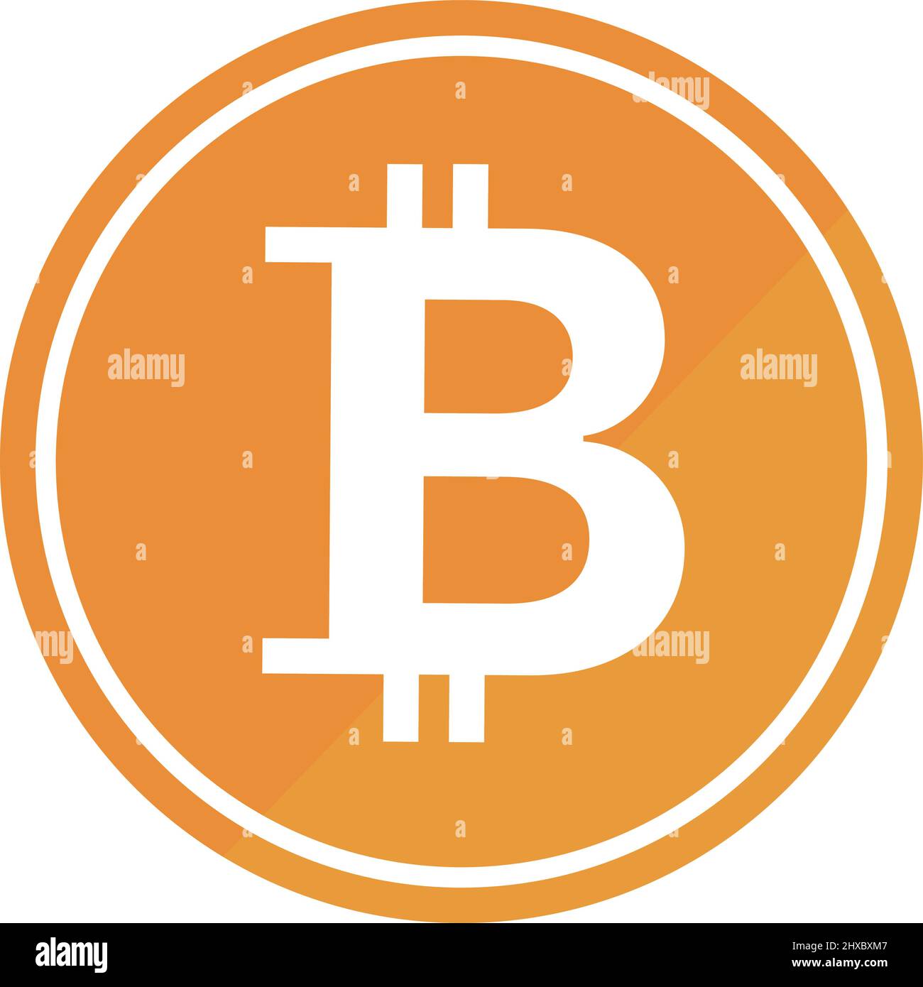 Simple bitcoin illustration. Color is orange. Editable Vector. Stock Vector