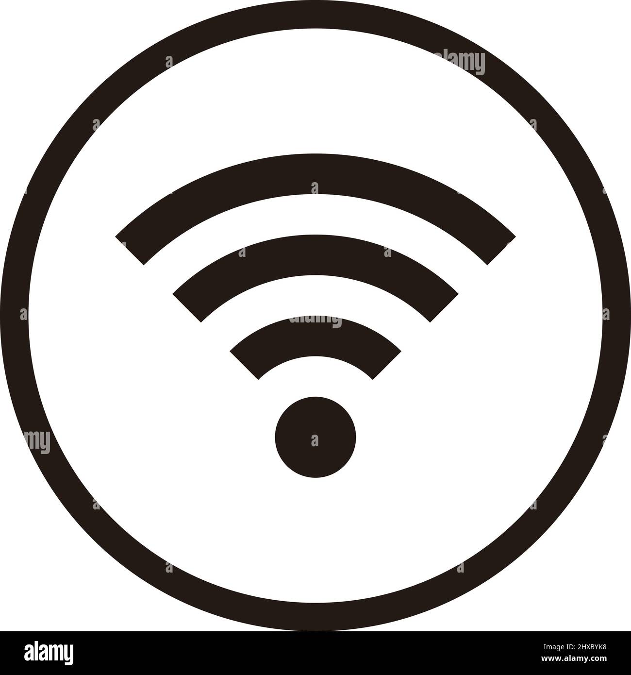 A simple round wifi icon. Editable Vector. Stock Vector