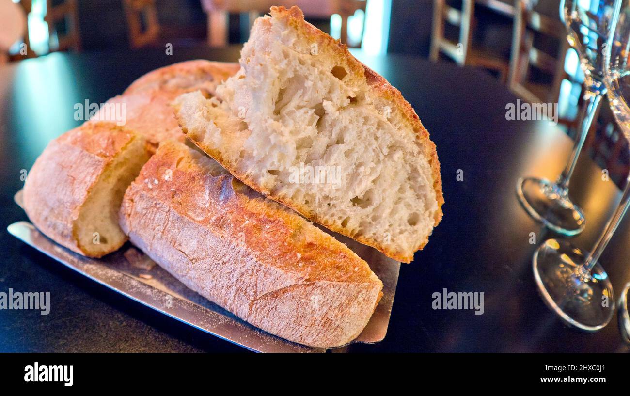 Bread Service at Table Restaurant Stock Photo Alamy