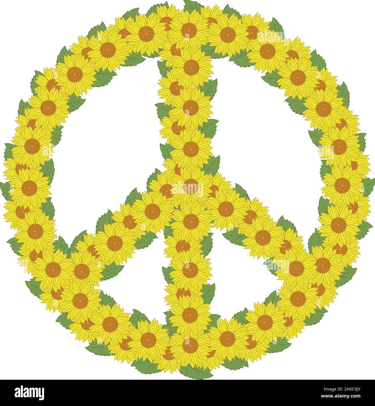 Yellow sunflower peace symbol Stock Vector Image & Art Alamy