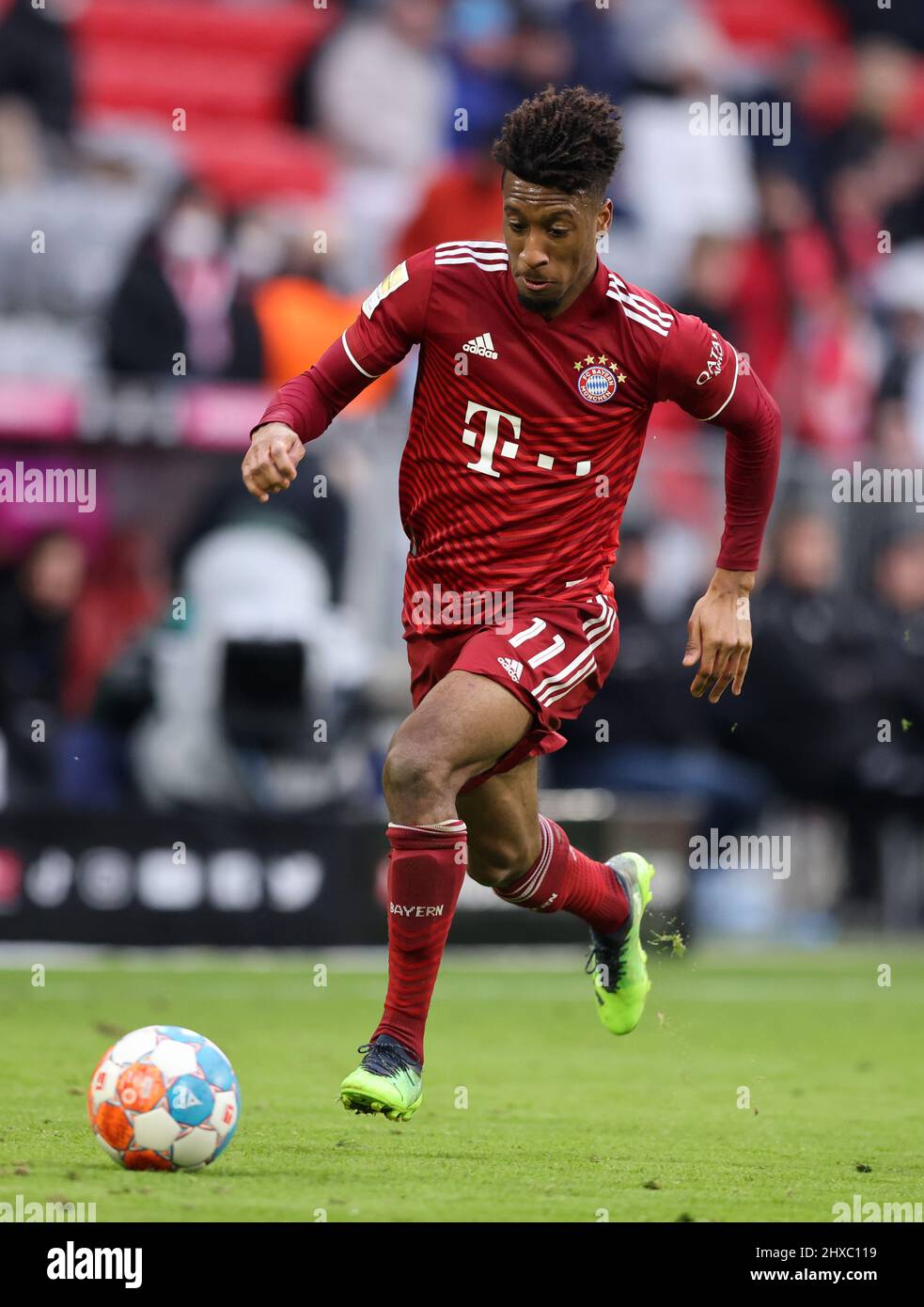 Kingsley Coman of Bayern Muenchen FC Bayern MŸnchen Bayer Leverkusen 1. Fussball  Bundesliga Saison 2021 / 2022 5.3.2022 © diebilderwelt / Alamy Stock Stock  Photo - Alamy