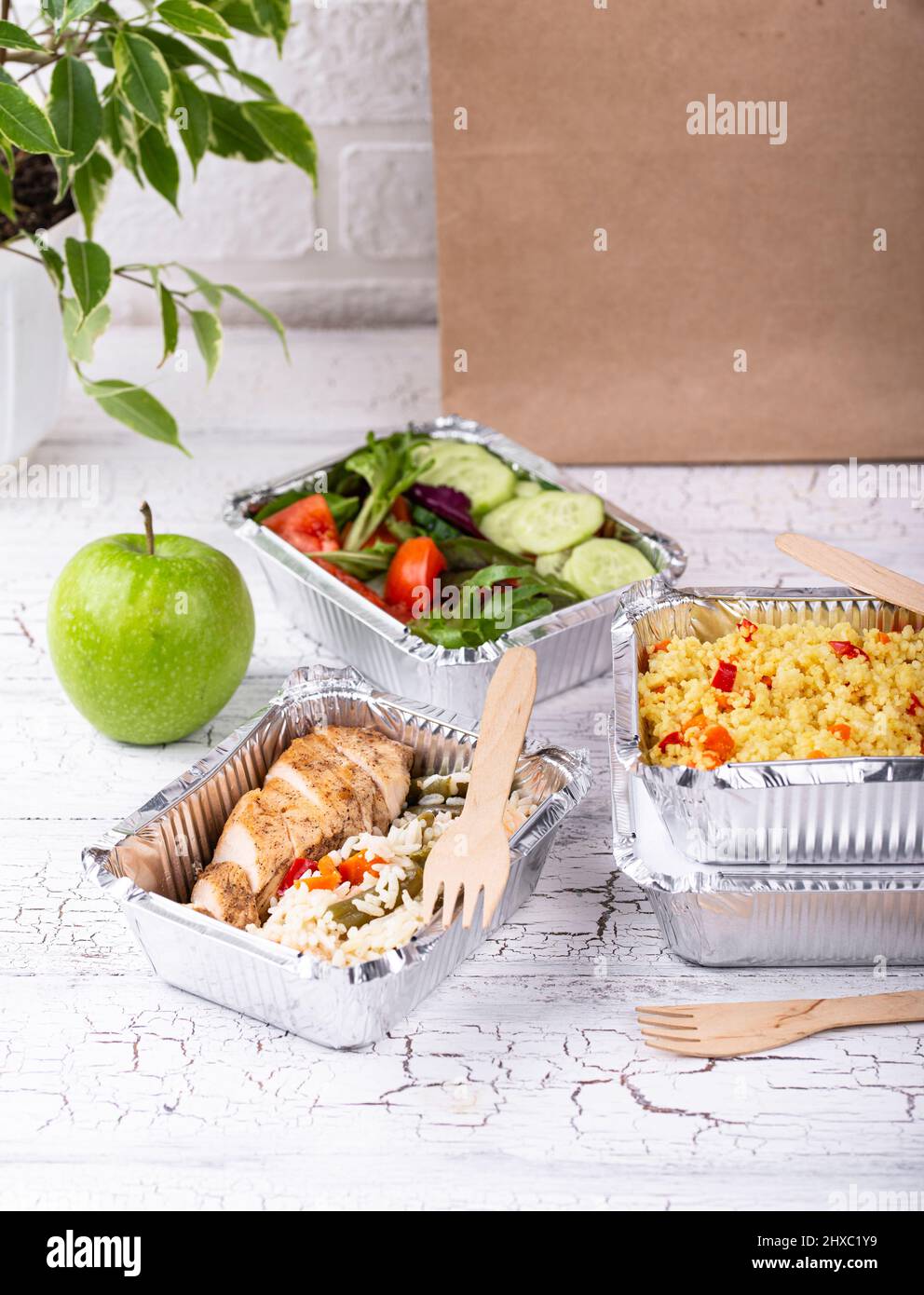 Food delivery concept. Lunch in container Stock Photo Alamy