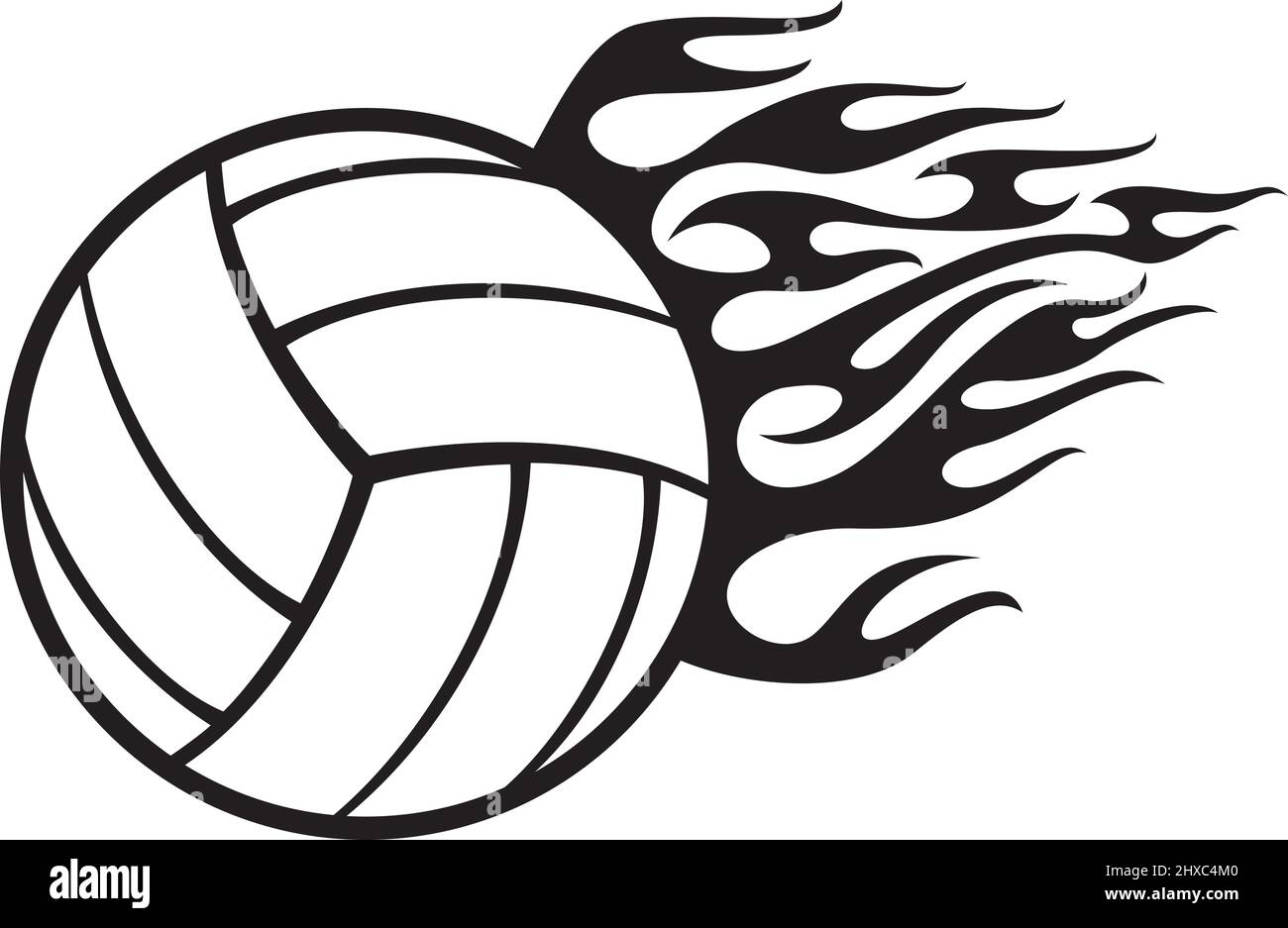 Volleyballs With Flames Clipart Png