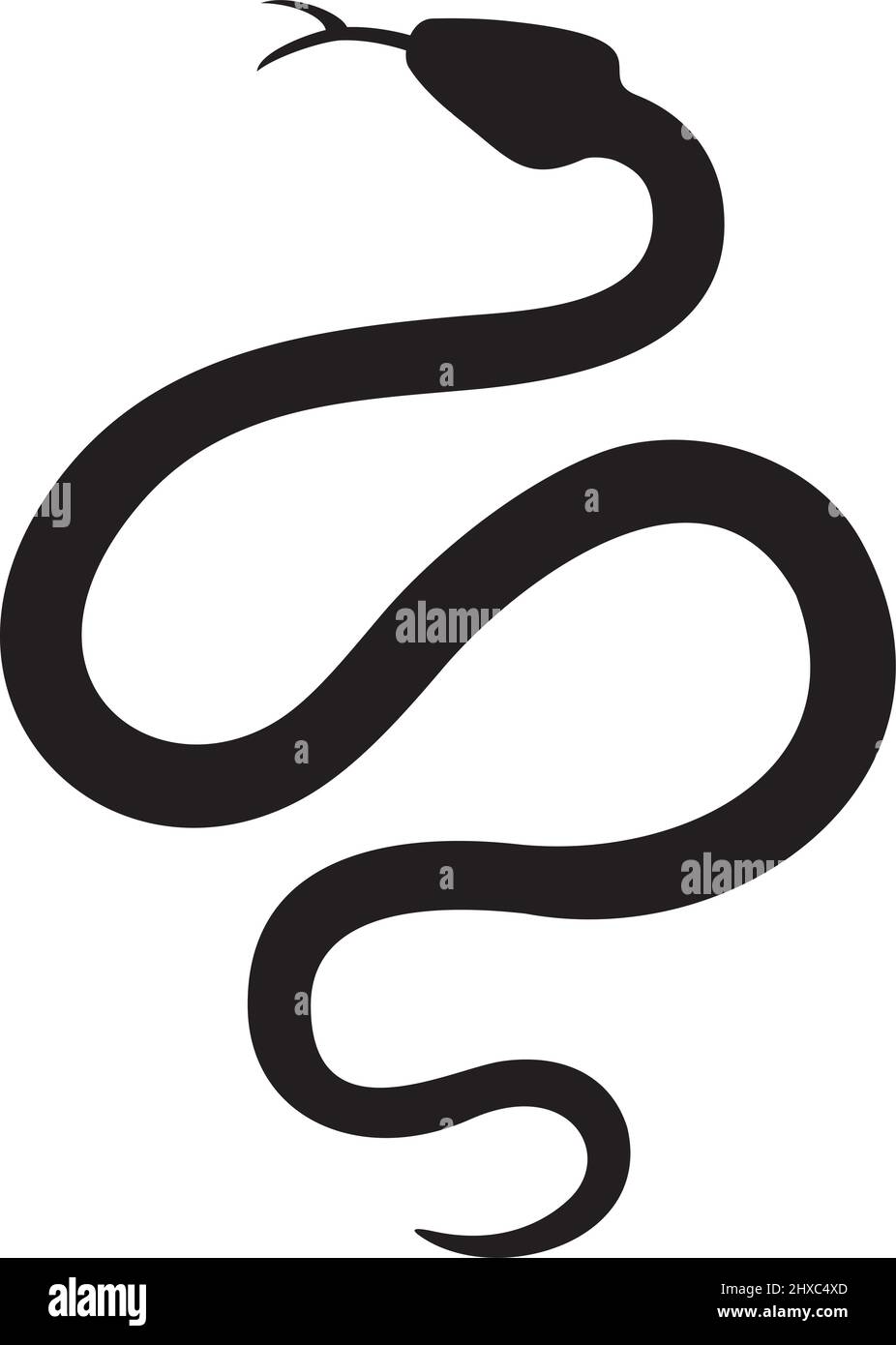 Snake animal black vector illustration Stock Vector Image & Art - Alamy