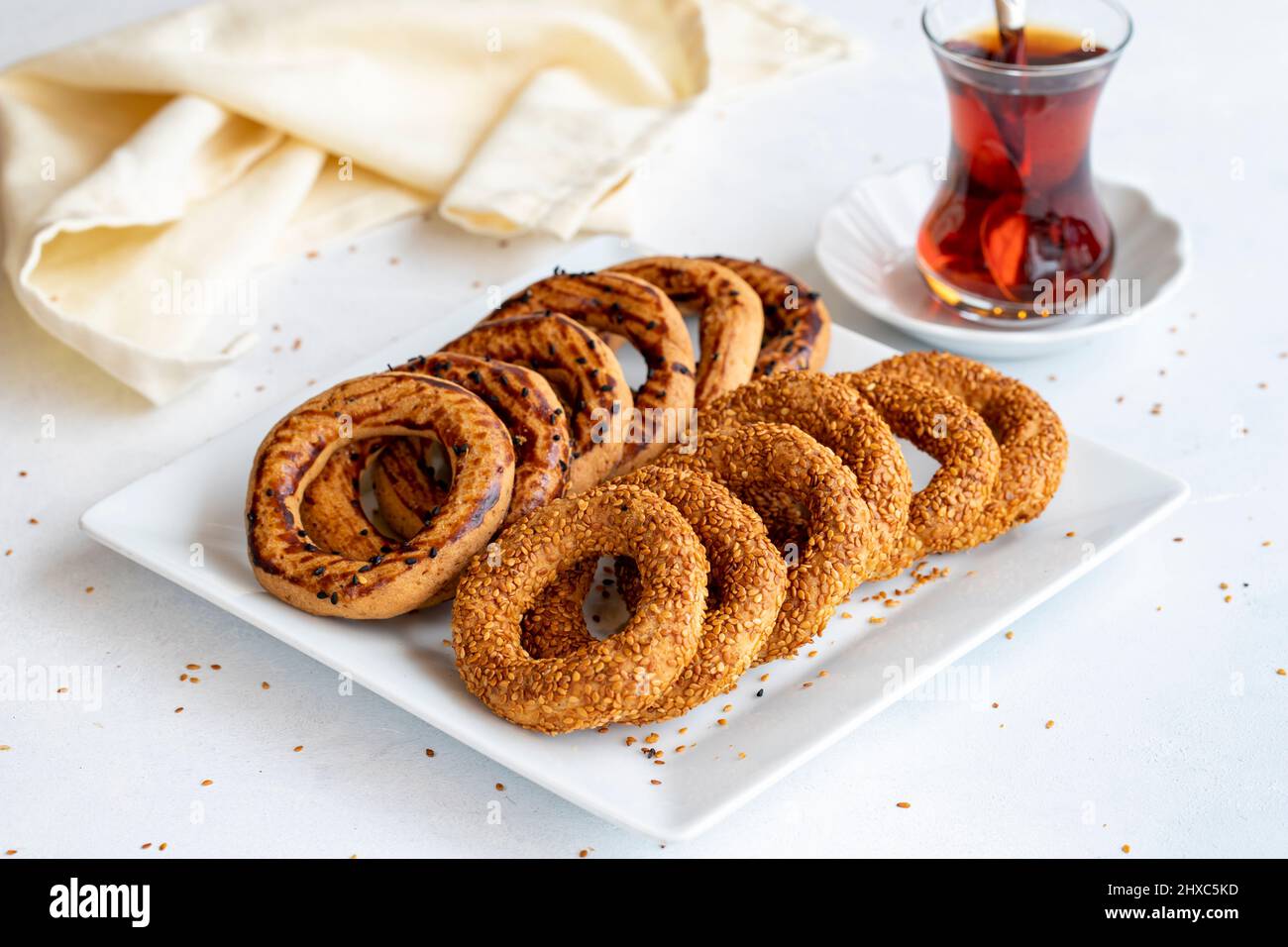 Traditional Middle Eastern Sesame Ring Cookies Called Kandil Simidi ...