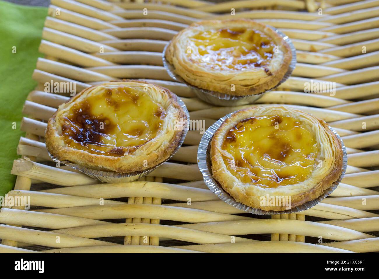 pastel de nata on a basket Stock Photo Alamy