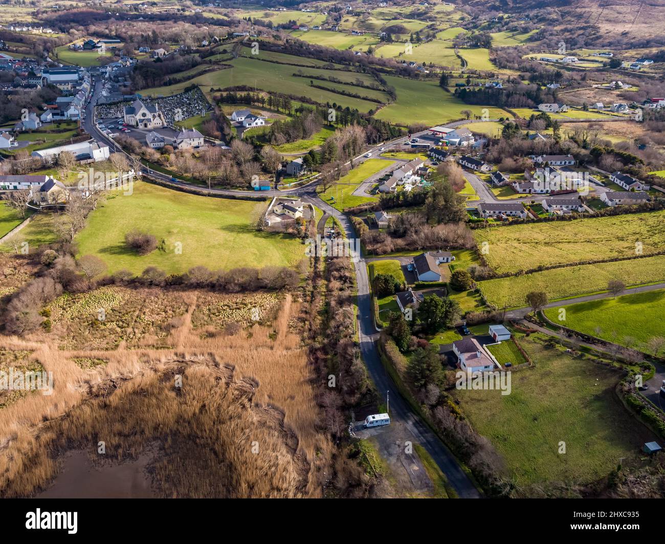 Aerial view of Ardara in County Donegal - Ireland Stock Photo - Alamy