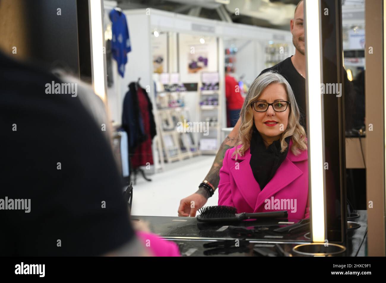 London, UK. 11 March 2022. Hair Salon exhibition at Ideal Home Show 2022 at Olympia London. Credit: Picture Capital/Alamy Live News Stock Photo