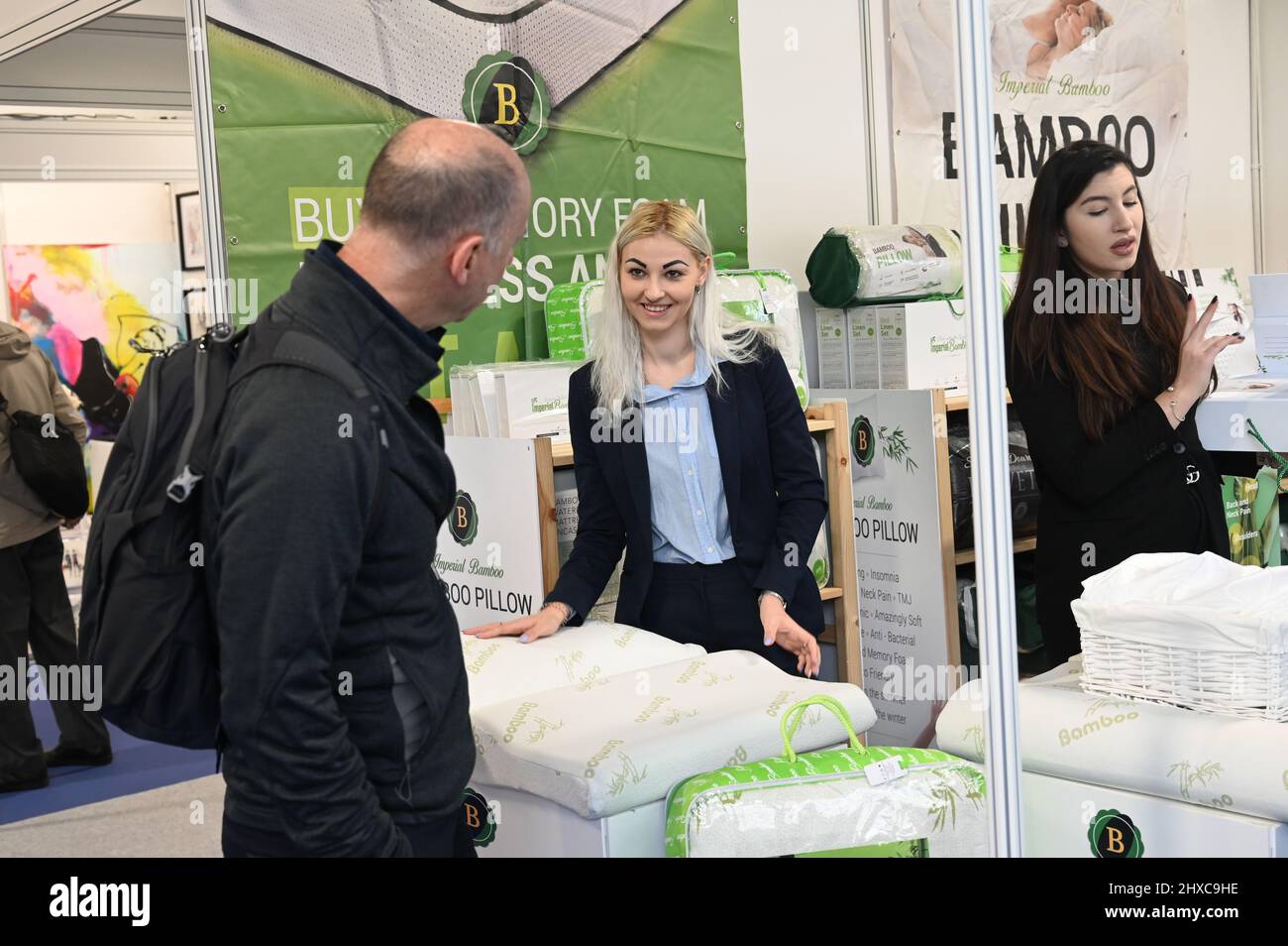 London, UK. 11 March 2022. Stalls exhibition at Ideal Home Show 2022 at Olympia London. Credit: Picture Capital/Alamy Live News Stock Photo