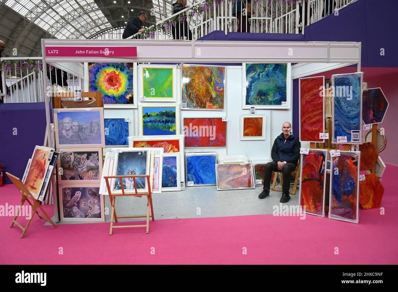 London, UK. 11 March 2022. John Fallon Gallery exhibition at Ideal Home Show 2022 at Olympia London. Credit: Picture Capital/Alamy Live News Stock Photo