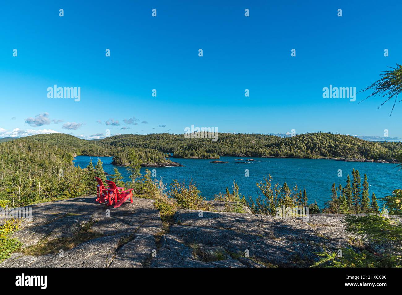 Landscape with forest in Ontario, Pukaskwa National Park. Canada. Stock Photo