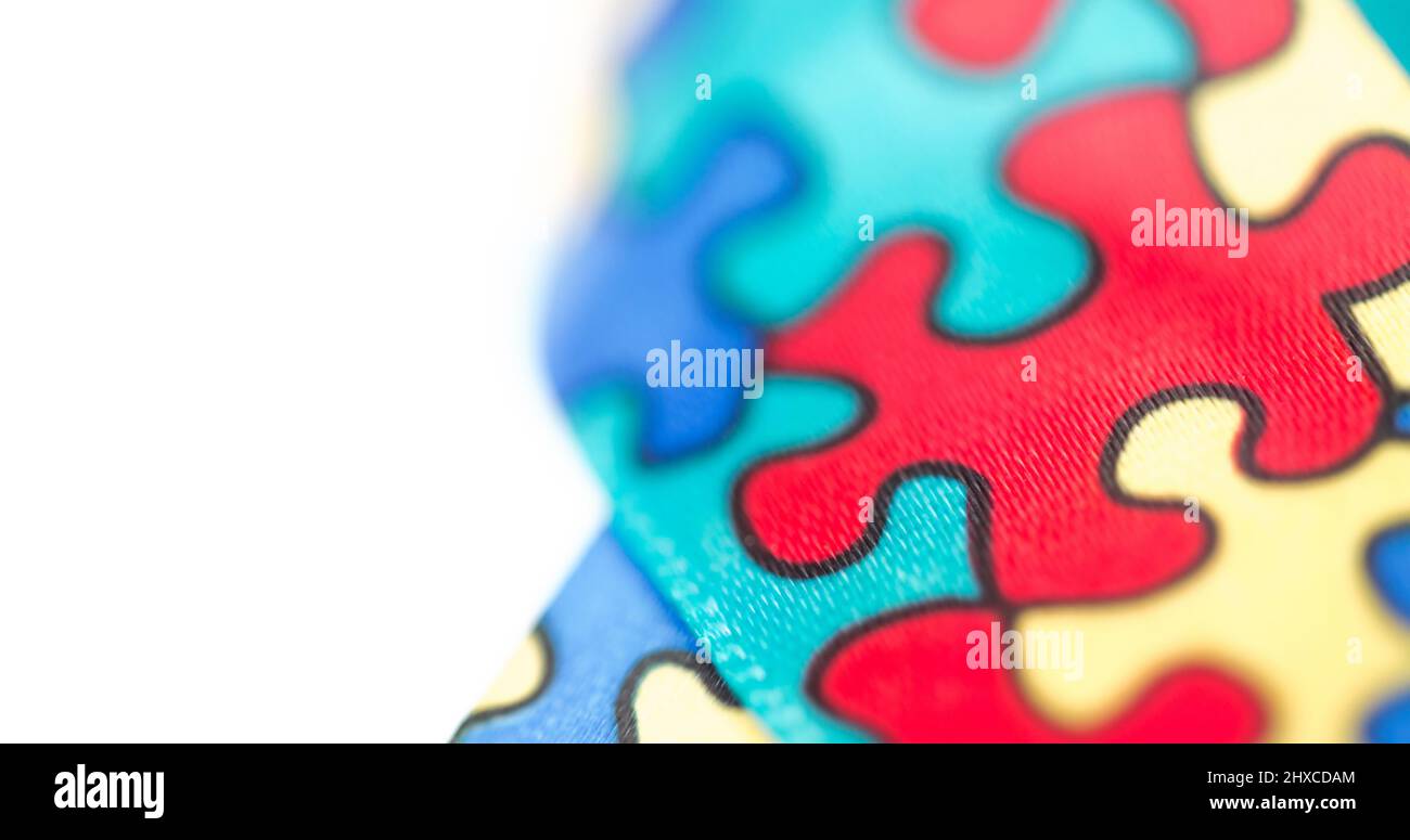 Image of colourful puzzle over white background Stock Photo