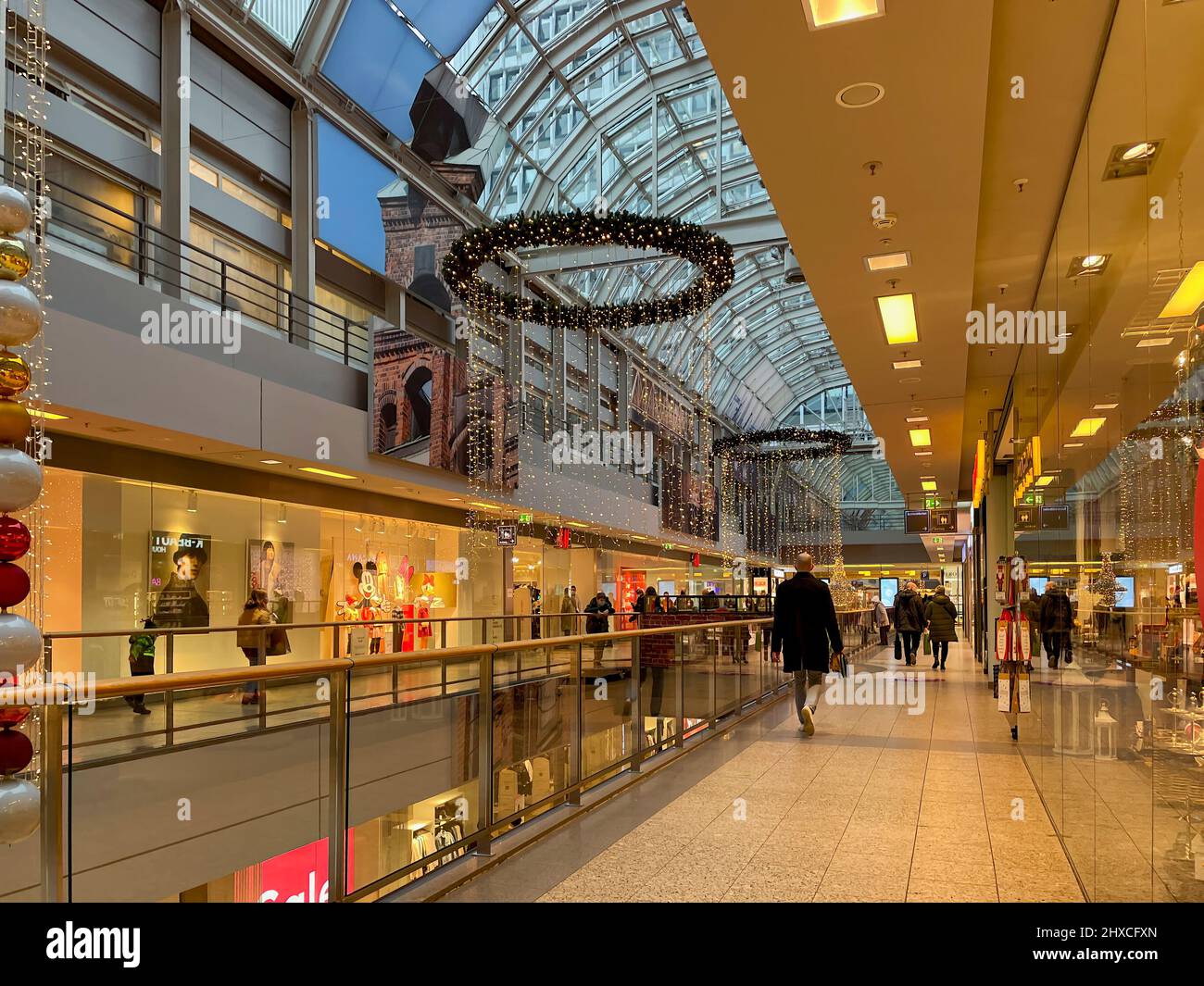 Interior view of Hamburger Meile shopping center, Hamburg, Germany, Europe Stock Photo