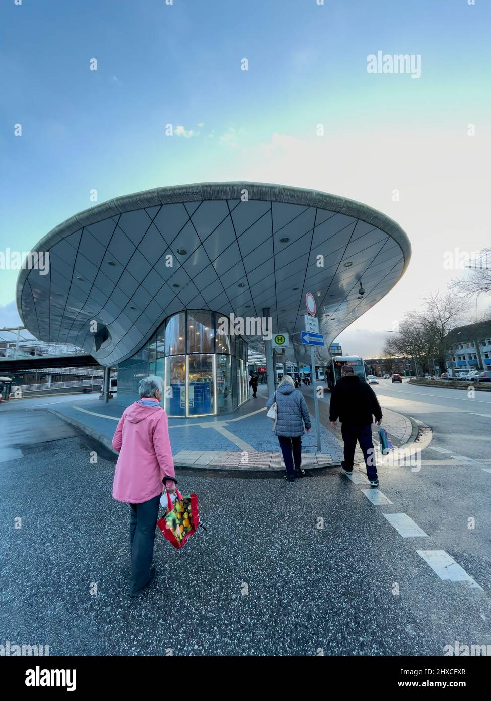 Bus station, Poppenbüttel, Hamburg, Germany, Europe Stock Photo