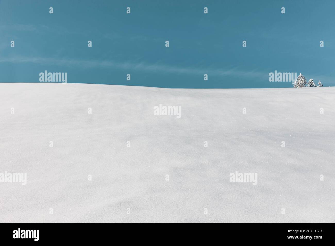 Snowdrift against blue sky in winter Stock Photo