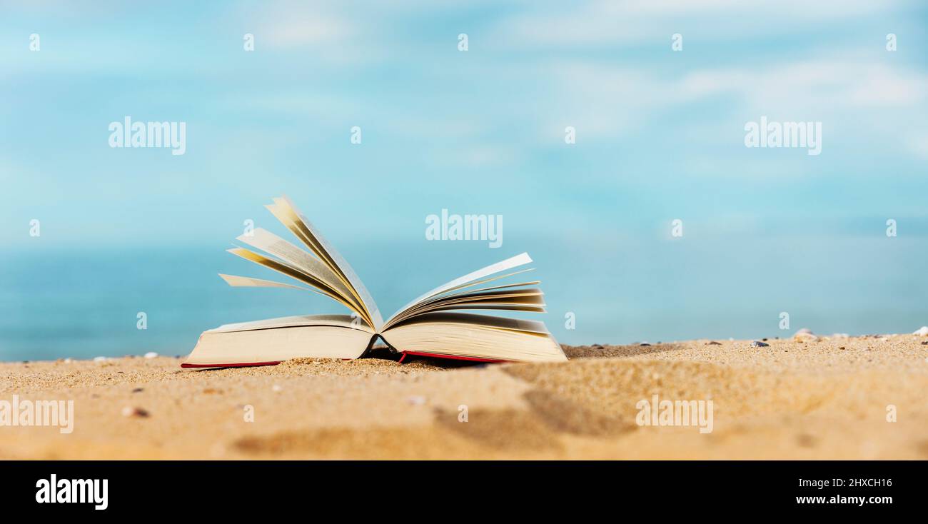 Book on the sandy beach of Gold Beach in Bulgaria Stock Photo