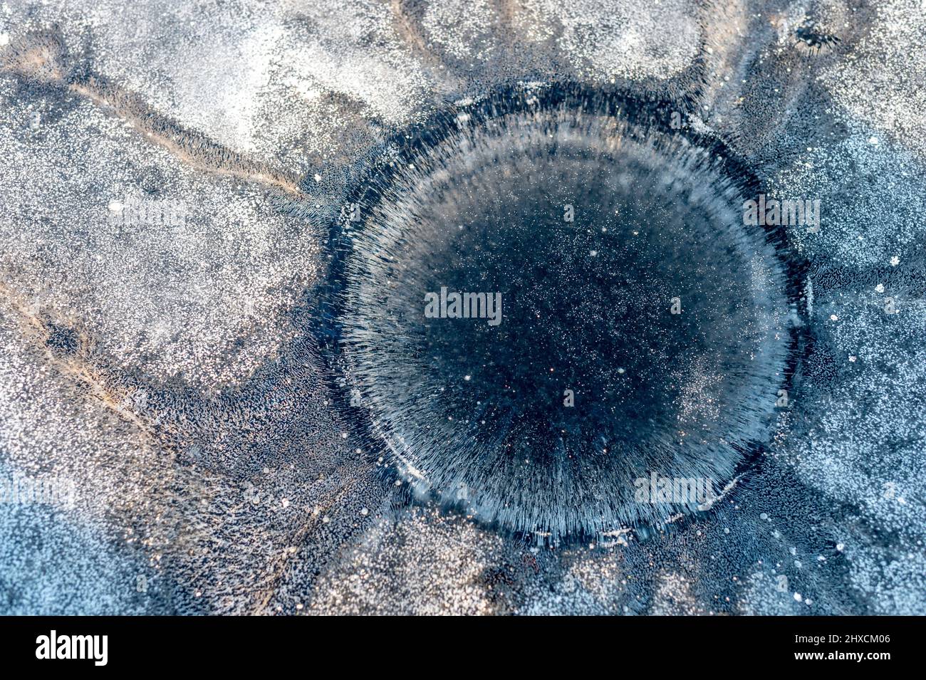 Frozen hole after ice fishing hi-res stock photography and images - Alamy