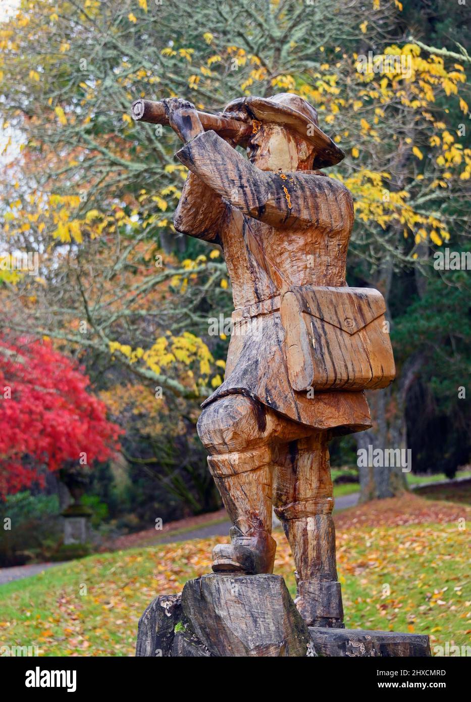 Statue of David Douglas by Rodney Holland. Dawyck Botanic Gardens