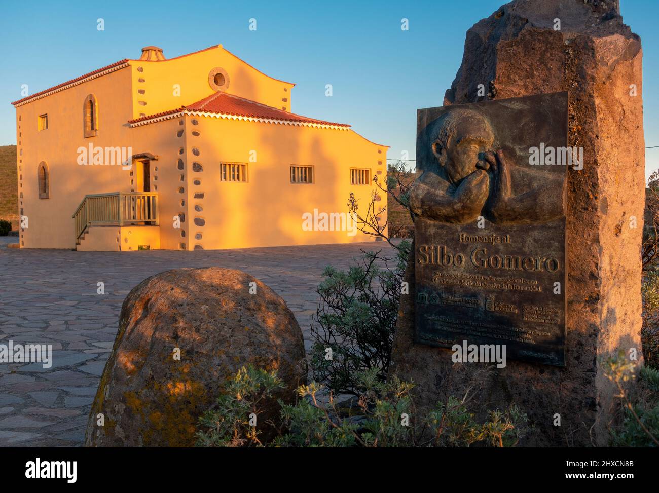 The Silbo Gomero Monument - The Monument to the La Gomera Whistle, located on the Mirador de Igualero, La Gomera, Canary Islands, Spain Stock Photo