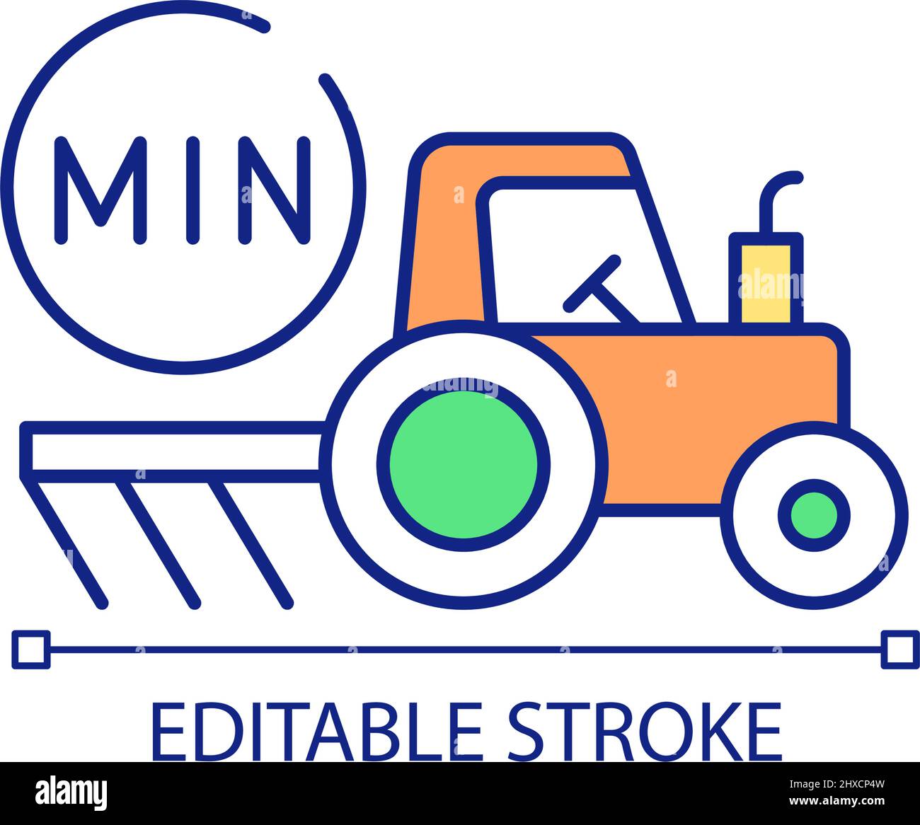 Minimizing mechanical soil processing RGB color icon Stock Vector