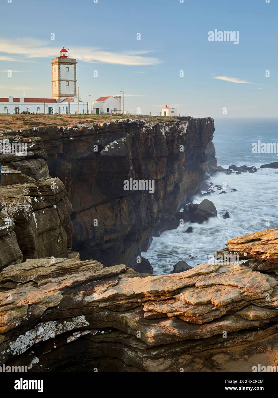 Lighthouse at Cabo Carvoeiro, Peniche, Portugal Stock Photo