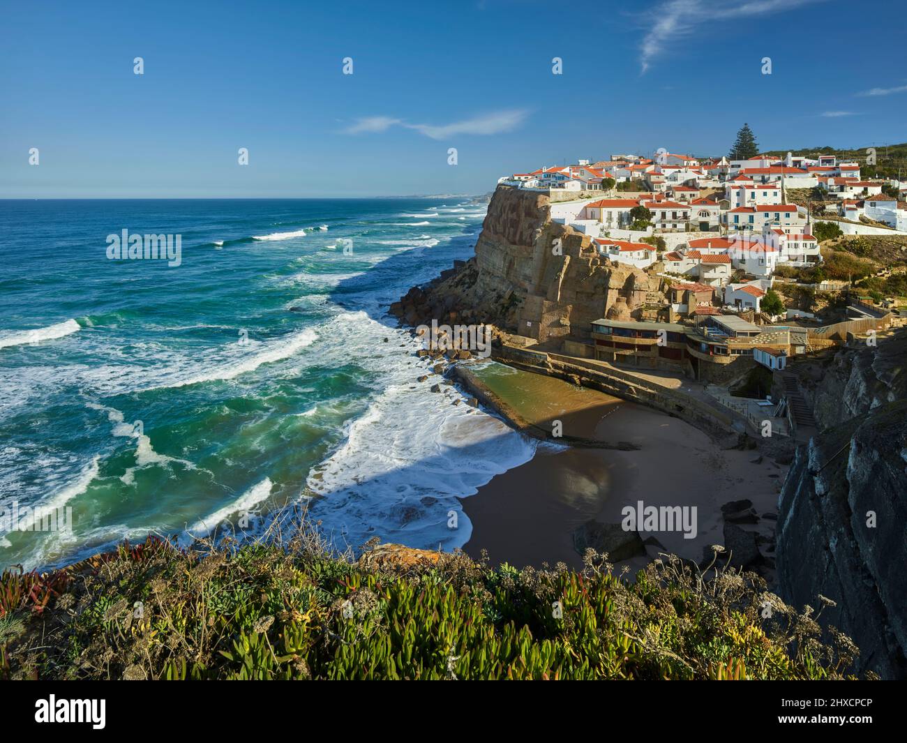 Coastal town of Azenhas do Mar, Portugal Stock Photo