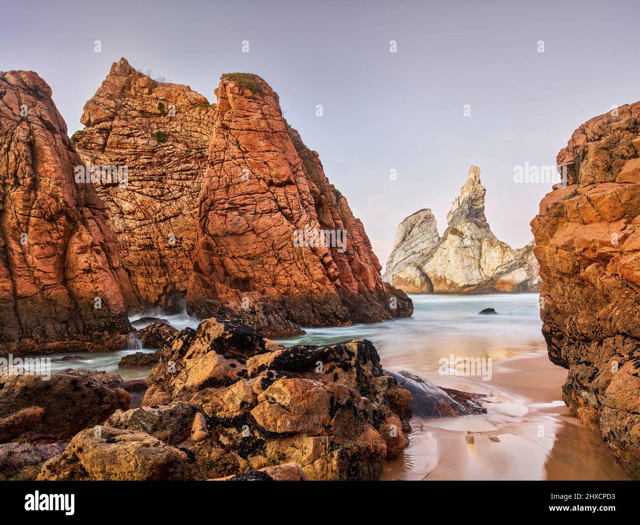 Rock formation at Praia da Ursa, Portugal Stock Photo