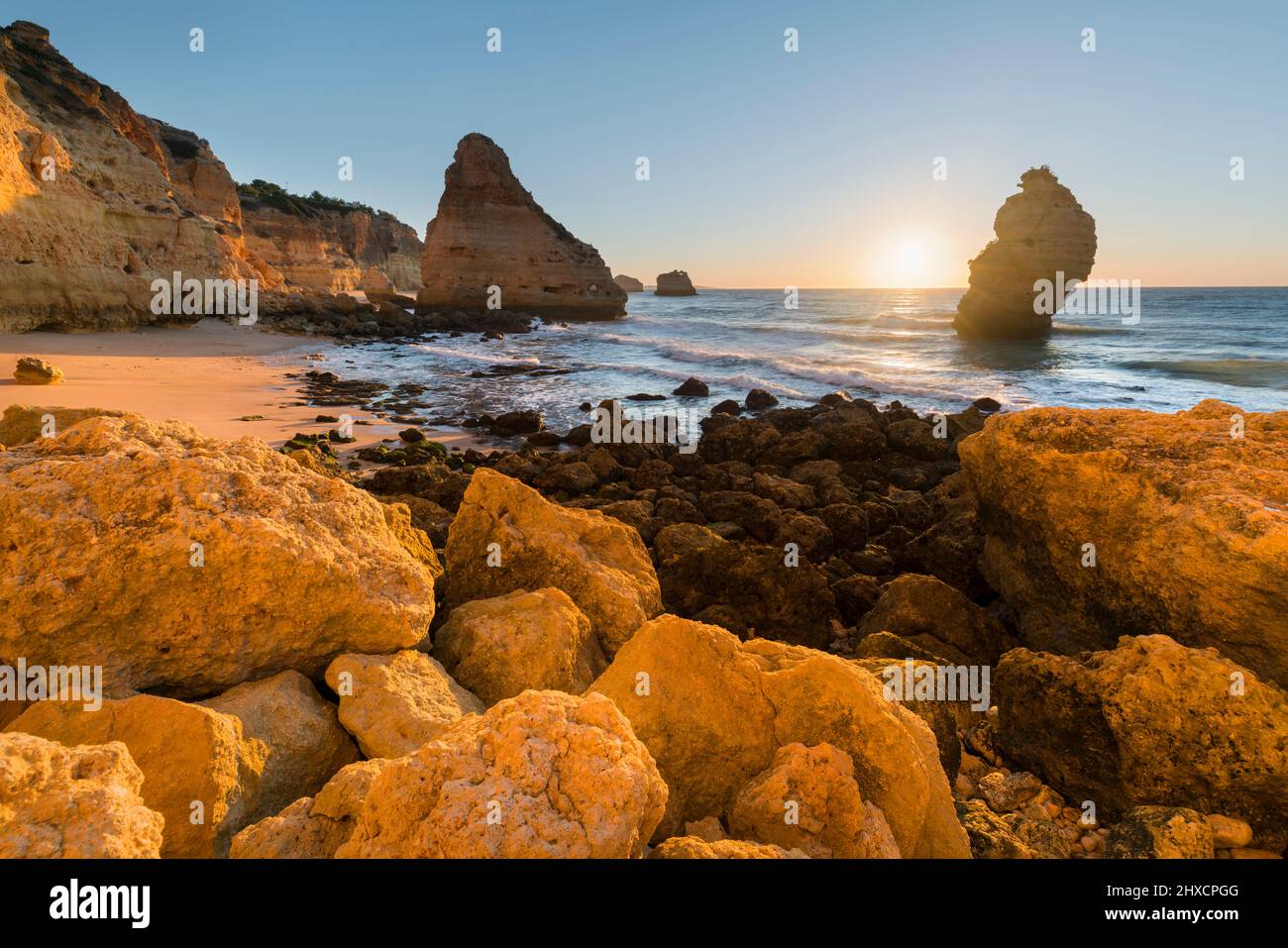 Coast at Praia da Mesquita, Algarve, Stock Photo